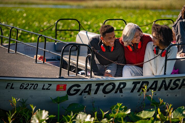 Experience the beauty of nature while gliding over tranquil waters on a 30-minute airboat ride surrounded by lush greenery and Florida's remarkable wildlife. Discover the magic of the wetlands!